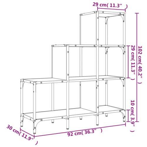Regal za knjige boja hrasta 92 x 30 x 102 cm od drva i metala - sonoma hrast 1 102 cm 92 cm Cijena