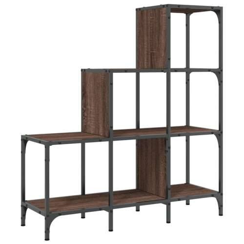 Regal za knjige smeđa boja hrasta 92x30x102 cm od drva i metala - Smeđi hrast 1 102 cm 92 cm Cijena