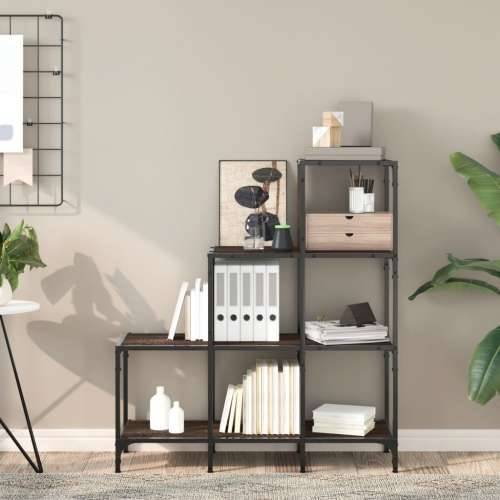 Regal za knjige smeđa boja hrasta 92x30x102 cm od drva i metala - Smeđi hrast 1 102 cm 92 cm Cijena