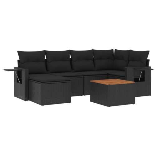 Vrtna garnitura - 4-dijelni set vrtnih sofa od poliratana s jastucima crni Crna 1 Cijena