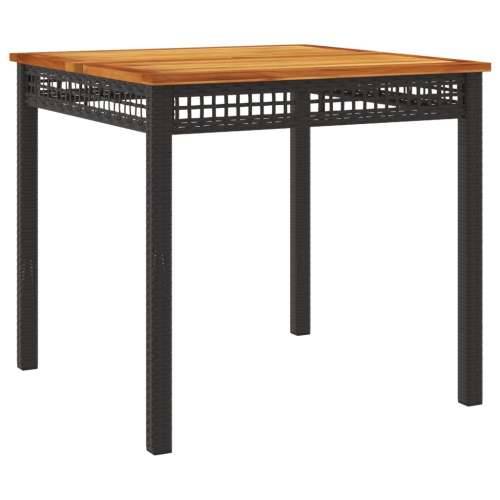 Vrtna garnitura - 5-dijelni vrtni blagovaonski set s jastucima od poliratana crni - Dužina stola 80 cm Stolica 4 Cijena