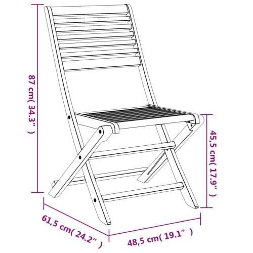 Sklopive vrtne stolice 4 kom 48,5x61,5x87 cm od drva bagrema - 4 Bez naslona za ruke Cijena