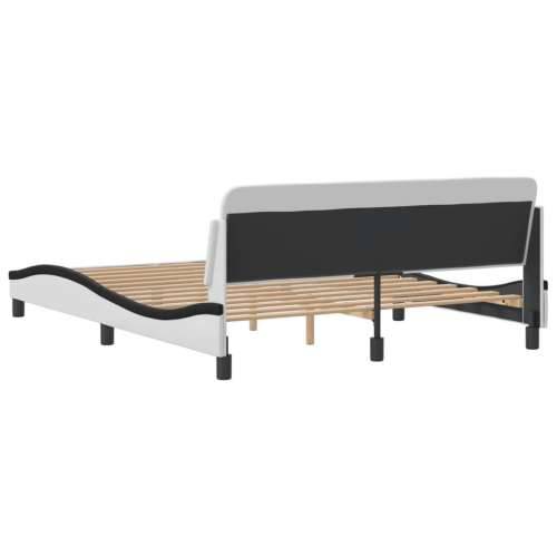 Okvir kreveta s uzglavljem bijelo-crni 160x200 cm umjetna koža - Bijela i crna 160 x 200 cm Cijena