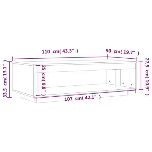 Stolić za kavu voštano smeđi 110x50x33,5 cm od masivne borovine - Voštano smeđa 1 110 cm Cijena