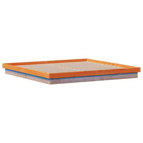 LED okvir kreveta voštano smeđi 200x200 cm od masivne borovine - Voštano smeđa 200 x 200 cm Cijena