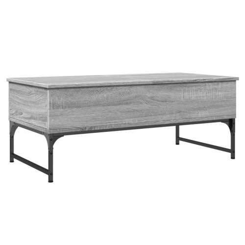 Stolić za kavu siva boja hrasta 100x50x40 cm od drva i metala - Sivi hrast sonoma 1 100 cm Cijena