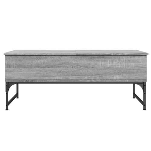 Stolić za kavu siva boja hrasta 100x50x40 cm od drva i metala - Sivi hrast sonoma 1 100 cm Cijena