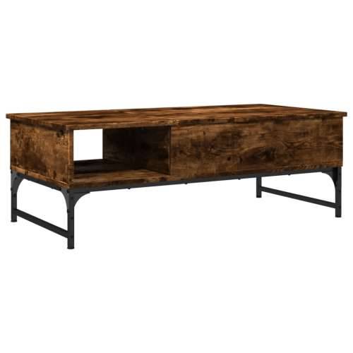 Stolić za kavu boja hrasta 100 x 50 x 35 cm od drva i metala - Dimljeni hrast 1 Cijena