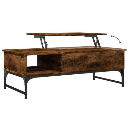 Stolić za kavu boja hrasta 100 x 50 x 35 cm od drva i metala - Dimljeni hrast 1 Cijena