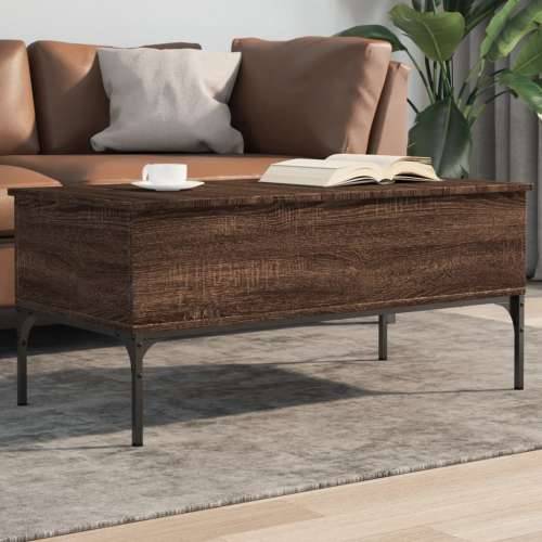 Stolić za kavu smeđa boja hrasta 100x50x45 cm od drva i metala - Smeđi hrast 1 Cijena