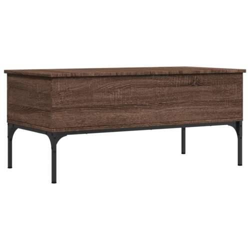 Stolić za kavu smeđa boja hrasta 100x50x45 cm od drva i metala - Smeđi hrast 1 Cijena