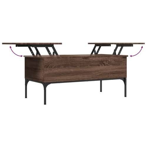 Stolić za kavu smeđa boja hrasta 100x50x45 cm od drva i metala - Smeđi hrast 1 Cijena