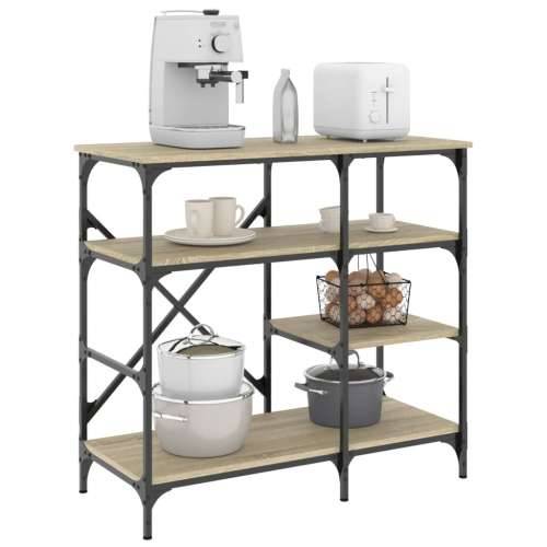 Pekarski stalak boje hrasta 90 x 40 x 84 cm od drva i metala - sonoma hrast 1 Cijena