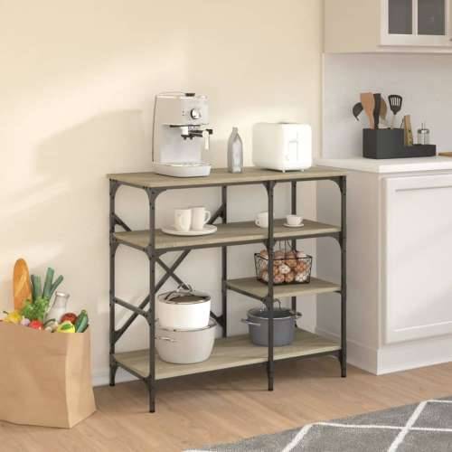 Pekarski stalak boje hrasta 90 x 40 x 84 cm od drva i metala - sonoma hrast 1 Cijena