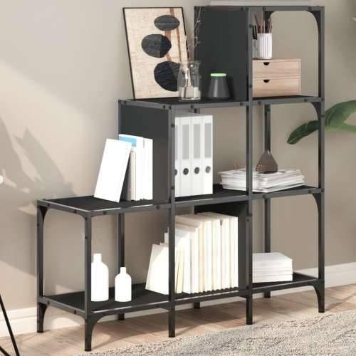 Regal za knjige crni 92 x 30 x 102 cm konstruirano drvo i metal - Crna 1 102 cm 92 cm Cijena