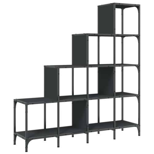 Regal za knjige crni 122x30x132 cm konstruirano drvo i metal Crna 1 132 cm 122 cm Cijena