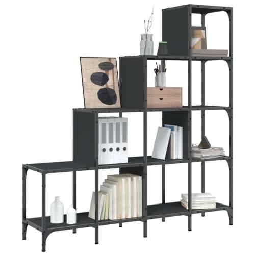 Regal za knjige crni 122x30x132 cm konstruirano drvo i metal Crna 1 132 cm 122 cm Cijena