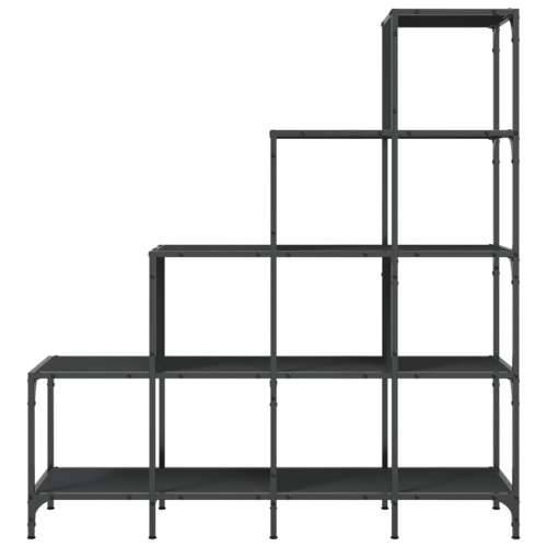 Regal za knjige crni 122x30x132 cm konstruirano drvo i metal Crna 1 132 cm 122 cm Cijena