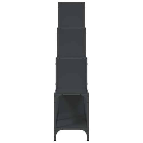 Regal za knjige crni 122x30x132 cm konstruirano drvo i metal Crna 1 132 cm 122 cm Cijena