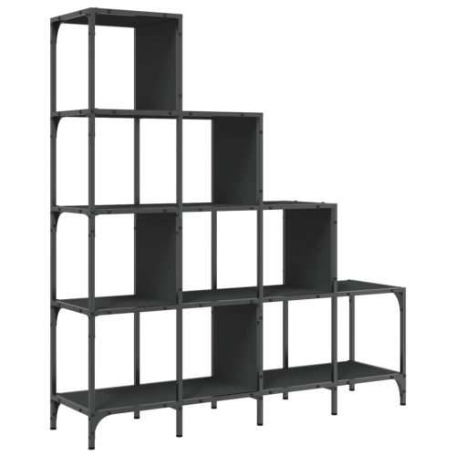 Regal za knjige crni 122x30x132 cm konstruirano drvo i metal Crna 1 132 cm 122 cm Cijena