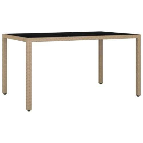 Vrtna garnitura - 7-dijelni vrtni blagovaonski set od poliratana s jastucima bež - Dužina stola 150 cm reclining chair + armchai Cijena