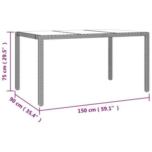 Vrtna garnitura - 7-dijelni vrtni blagovaonski set od poliratana s jastucima bež - Dužina stola 150 cm reclining chair + armchai Cijena