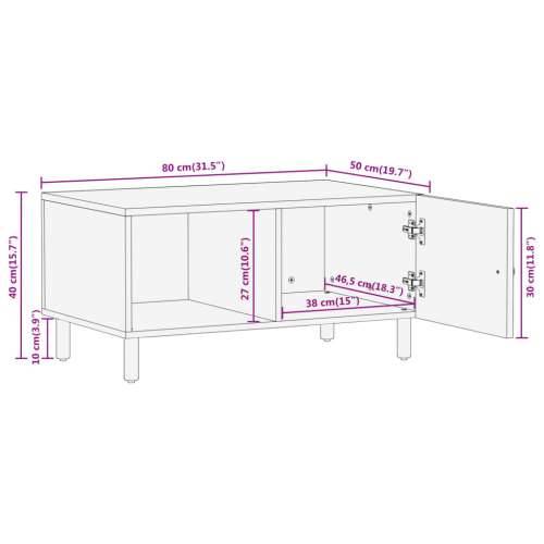 Stolić za kavu 80 x 50 x 40 cm od masivnog drva manga - Prirodna 1 masivno drvo manga Cijena