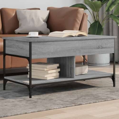 Stolić za kavu siva boja hrasta 100x50x50 cm od drva i metala - Sivi hrast sonoma 1 100 cm Cijena