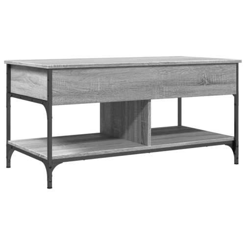 Stolić za kavu siva boja hrasta 100x50x50 cm od drva i metala - Sivi hrast sonoma 1 100 cm Cijena