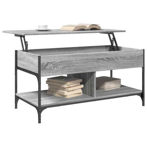 Stolić za kavu siva boja hrasta 100x50x50 cm od drva i metala - Sivi hrast sonoma 1 100 cm Cijena