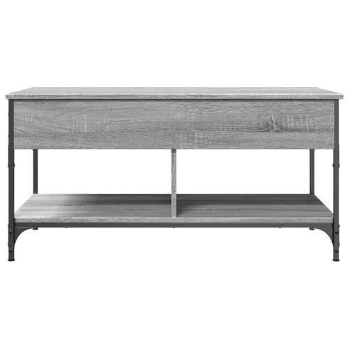Stolić za kavu siva boja hrasta 100x50x50 cm od drva i metala - Sivi hrast sonoma 1 100 cm Cijena