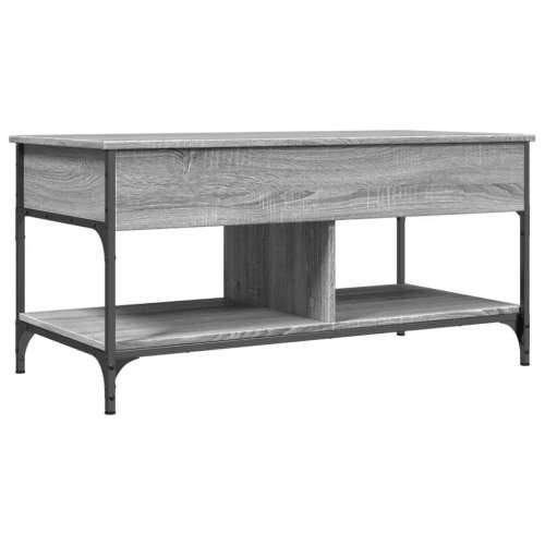 Stolić za kavu siva boja hrasta 100x50x50 cm od drva i metala - Sivi hrast sonoma 1 100 cm Cijena