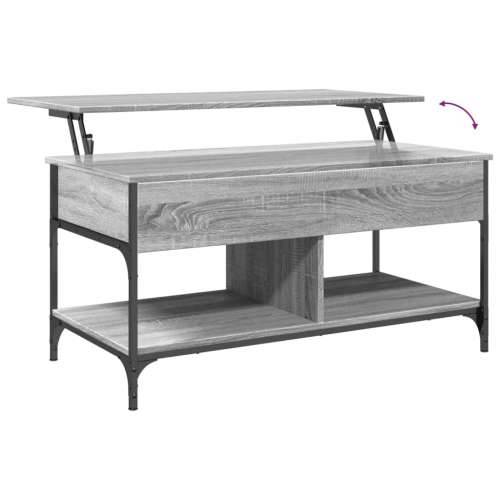 Stolić za kavu siva boja hrasta 100x50x50 cm od drva i metala - Sivi hrast sonoma 1 100 cm Cijena