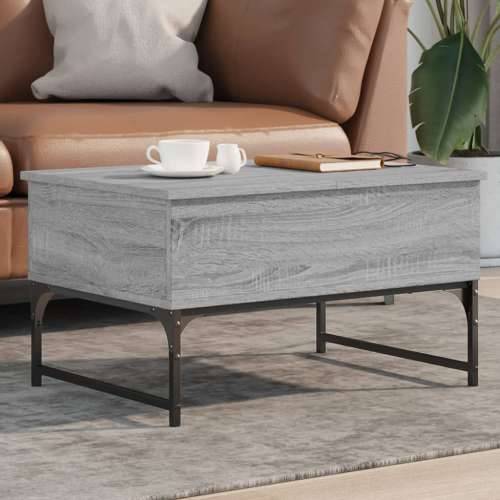 Stolić za kavu siva boja hrasta 70x50x40 cm od drva i metala - Sivi hrast sonoma 1 70 cm Cijena