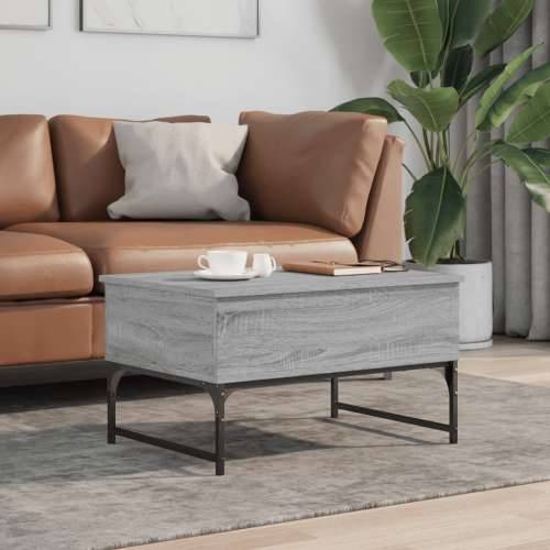 Stolić za kavu siva boja hrasta 70x50x40 cm od drva i metala - Sivi hrast sonoma 1 70 cm Cijena