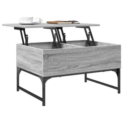 Stolić za kavu siva boja hrasta 70x50x40 cm od drva i metala - Sivi hrast sonoma 1 70 cm Cijena