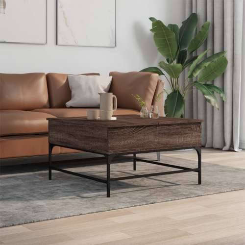 Stolić za kavu smeđa boja hrasta 80x80x45 cm od drva i metala - Smeđi hrast 80 x 80 x 45 cm 1 Cijena
