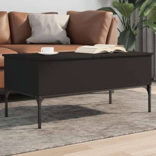 Stolić za kavu crni 100 x 50 x 45 cm konstruirano drvo i metala - Crna 1 Cijena