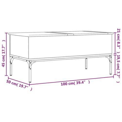 Stolić za kavu crni 100 x 50 x 45 cm konstruirano drvo i metala - Crna 1 Cijena