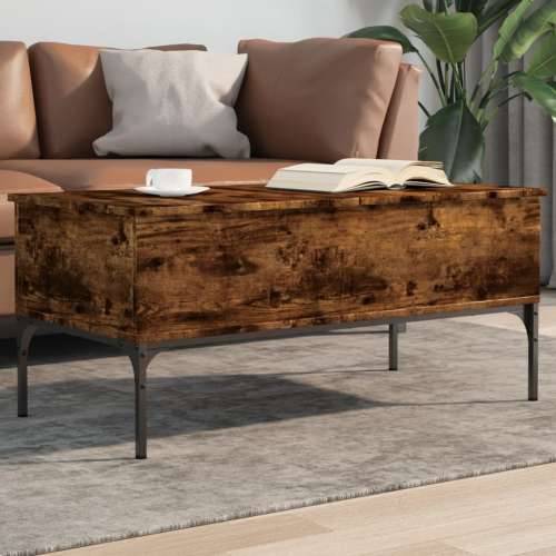 Stolić za kavu boja hrasta 100x50x45 cm od drva i metala - Dimljeni hrast 1 Cijena