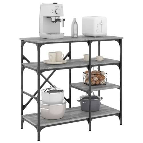 Pekarski stalak siva boja hrasta 90x40x84 cm od drva i metala - Siva 1 Cijena