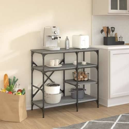 Pekarski stalak siva boja hrasta 90x40x84 cm od drva i metala - Siva 1 Cijena