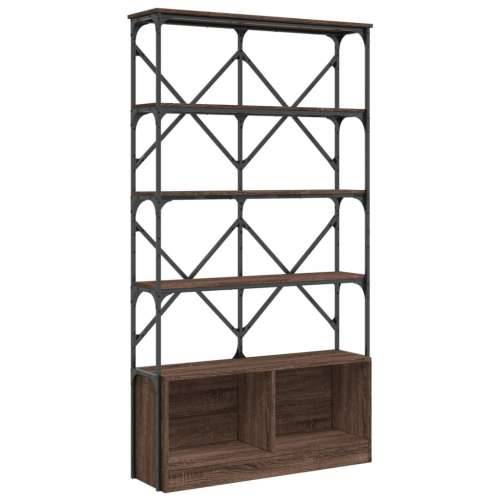 Regal za knjige boja hrasta 100 x 26 x 180 cm od drva i metala - Smeđi hrast 1 Cijena