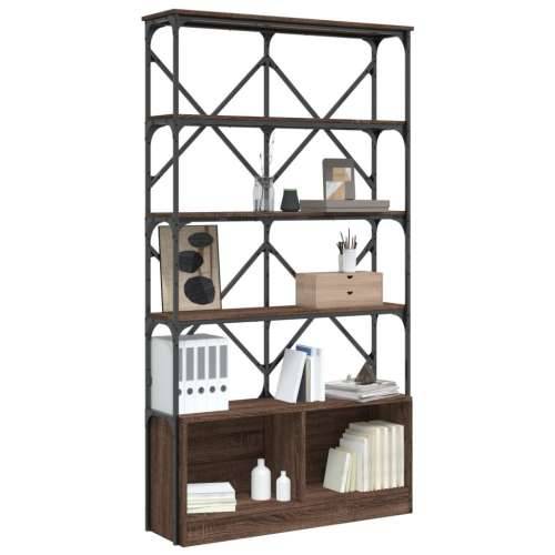 Regal za knjige boja hrasta 100 x 26 x 180 cm od drva i metala - Smeđi hrast 1 Cijena