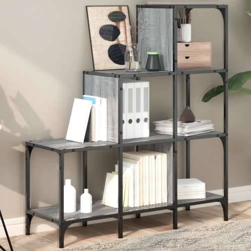 Regal za knjige siva boja hrasta 92x30x102 cm od drva i metala - Sivi hrast sonoma 1 102 cm 92 cm Cijena
