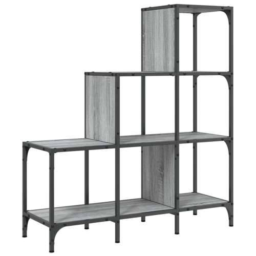 Regal za knjige siva boja hrasta 92x30x102 cm od drva i metala - Sivi hrast sonoma 1 102 cm 92 cm Cijena