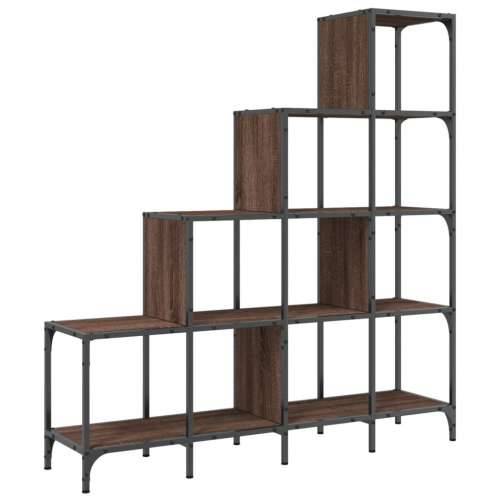 Regal za knjige smeđa boja hrasta 122x30x132 cm drvo i metal - Smeđi hrast 1 132 cm 122 cm Cijena