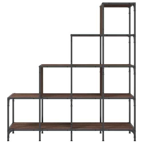 Regal za knjige smeđa boja hrasta 122x30x132 cm drvo i metal - Smeđi hrast 1 132 cm 122 cm Cijena