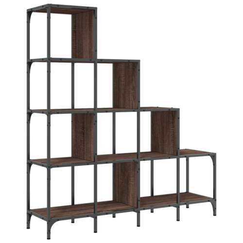 Regal za knjige smeđa boja hrasta 122x30x132 cm drvo i metal - Smeđi hrast 1 132 cm 122 cm Cijena