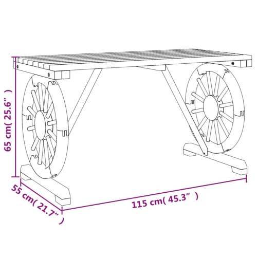 Vrtni stol 115 x 55 x 65 cm od masivne jelovine - Smeđa 1 Cijena